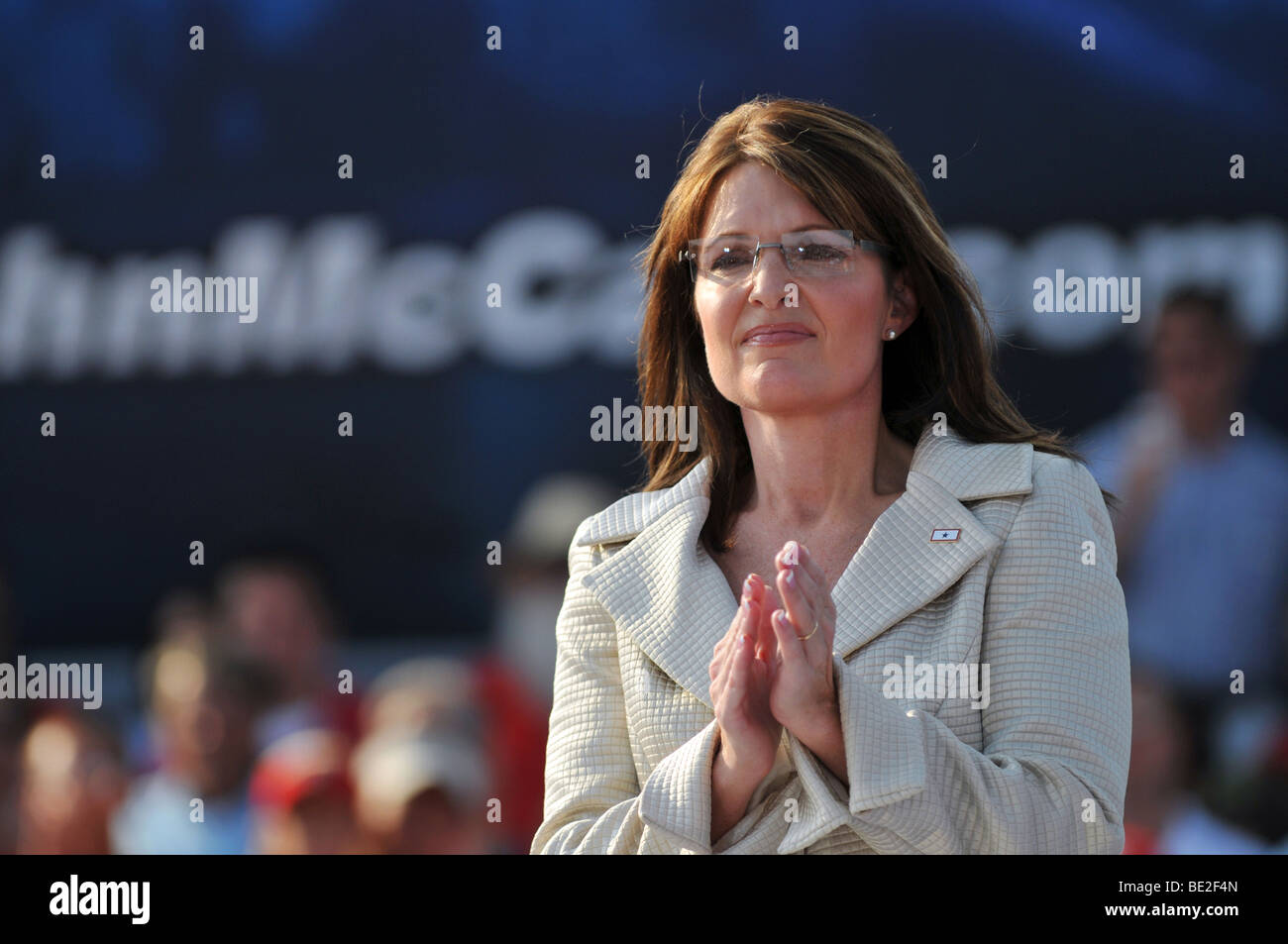 O'Fallon - 31 agosto: il governatore di Alaska Saran Palin in un rally in O'Fallon vicino a St Louis, MO su agosto 31, 2008 Foto Stock