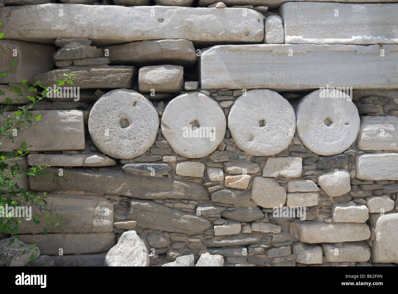 Il vecchio muro di Kastro dettaglio, Paros, Grecia Foto Stock