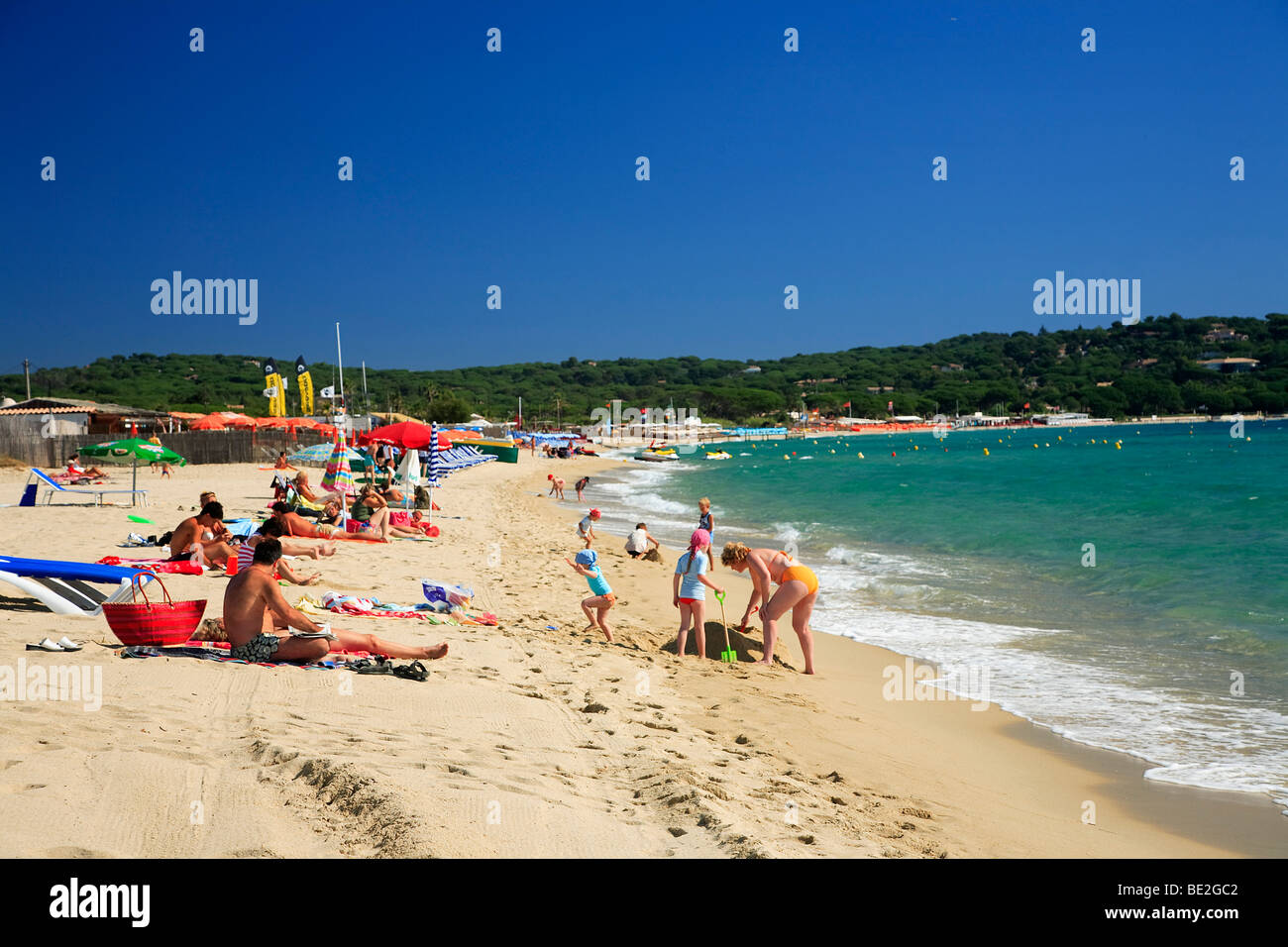 Spiaggia di Pampelonne, SAINT-TROPEZ, VAR, Francia Foto Stock