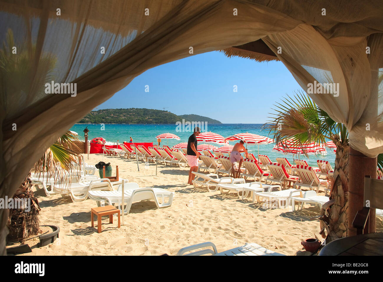 Spiaggia di Pampelonne, SAINT-TROPEZ, VAR, Francia Foto Stock