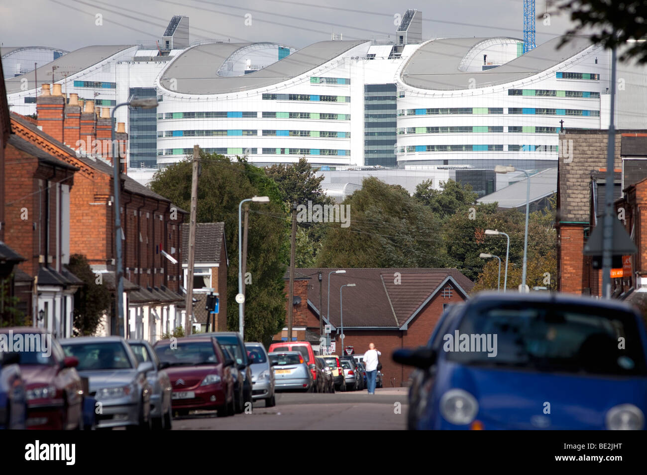 Vista la nuova Queen Elizabeth Super ospedale che aprirà nel 2010, Birmingham, Inghilterra, Regno Unito Foto Stock