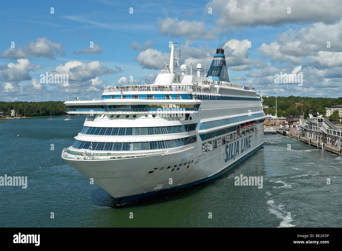 Silja Line traghetto Silja Europa si diparte Mariehamn in Aaland en route da Stoccolma a Turku Foto Stock