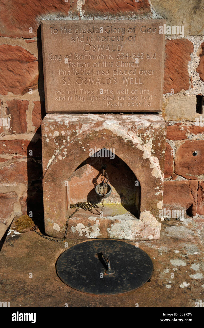 Saint Oswald è bene. Chiesa di Saint Oswald. Kirkoswald, Cumbria, England, Regno Unito, Europa. Foto Stock