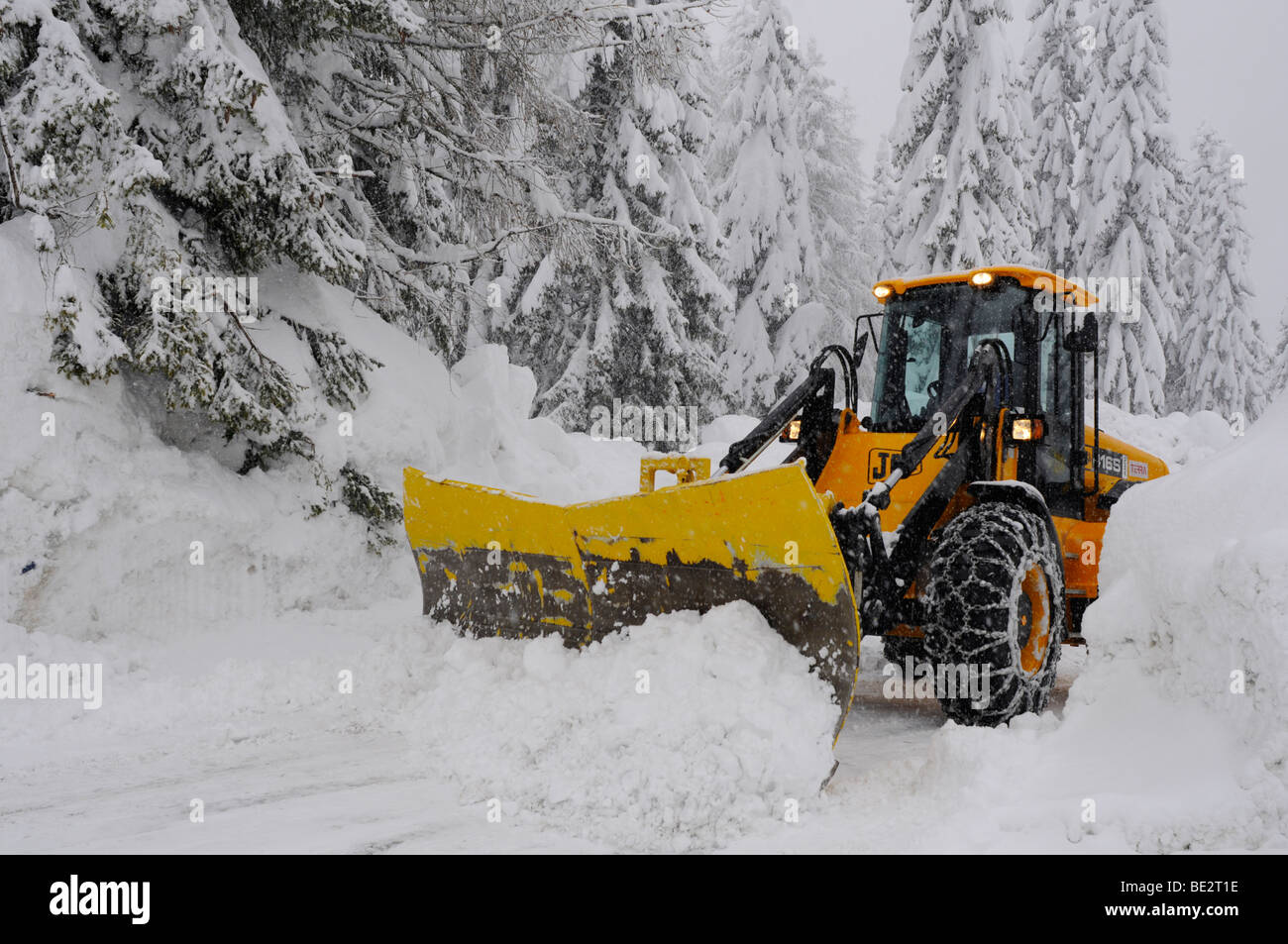 Rimozione della neve, Nassfeld Hermagor, Carinzia, Austria, Europa Foto Stock