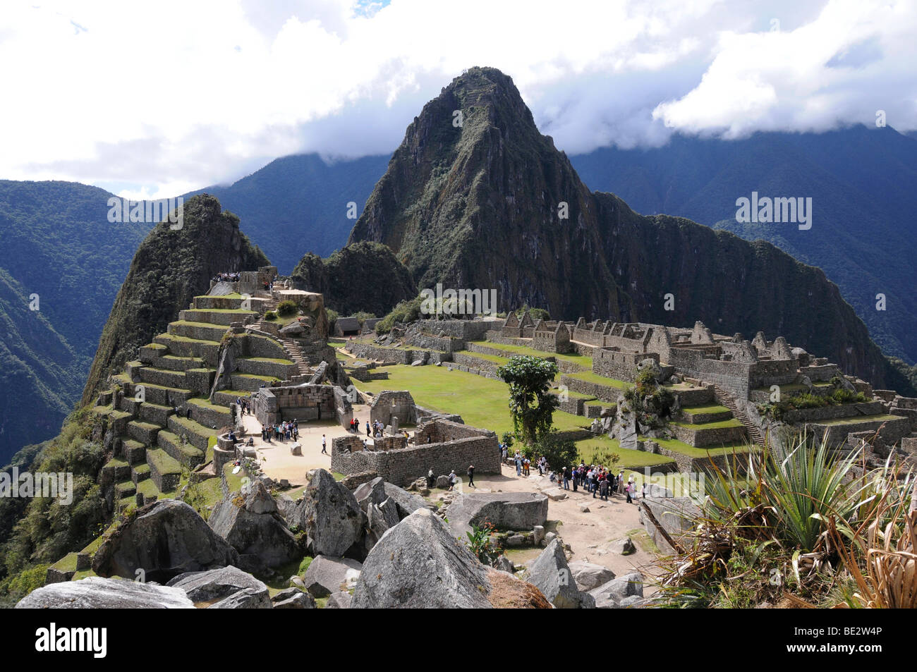 Machu Picchu, insediamento Inca, insediamento Quechua, Perù, America del Sud, America Latina Foto Stock