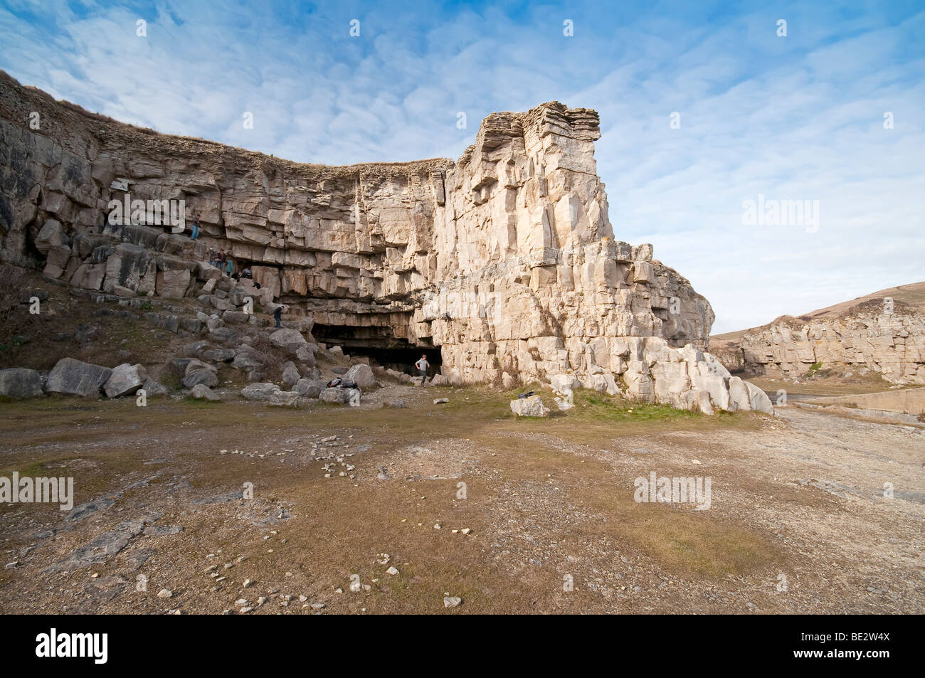 Winspit pietra di cava nei pressi di Worth Matravers sull'Isola di Purbeck, England, Regno Unito Foto Stock