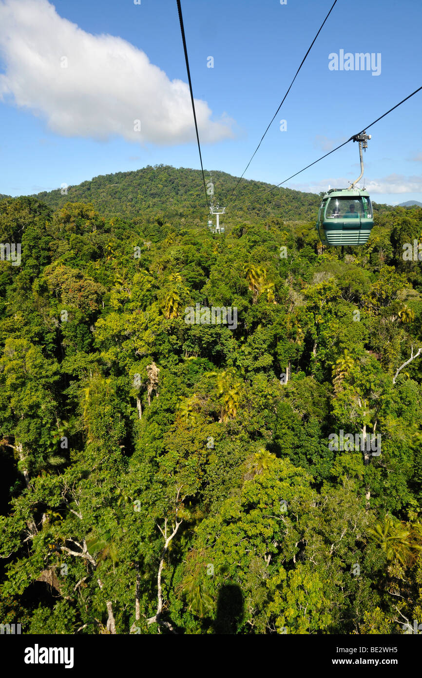 Funicolare della foresta pluviale, la funivia più lunga del mondo, Villaggio Kuranda, foresta pluviale, altopiano di Atherton, Queensland, Foto Stock