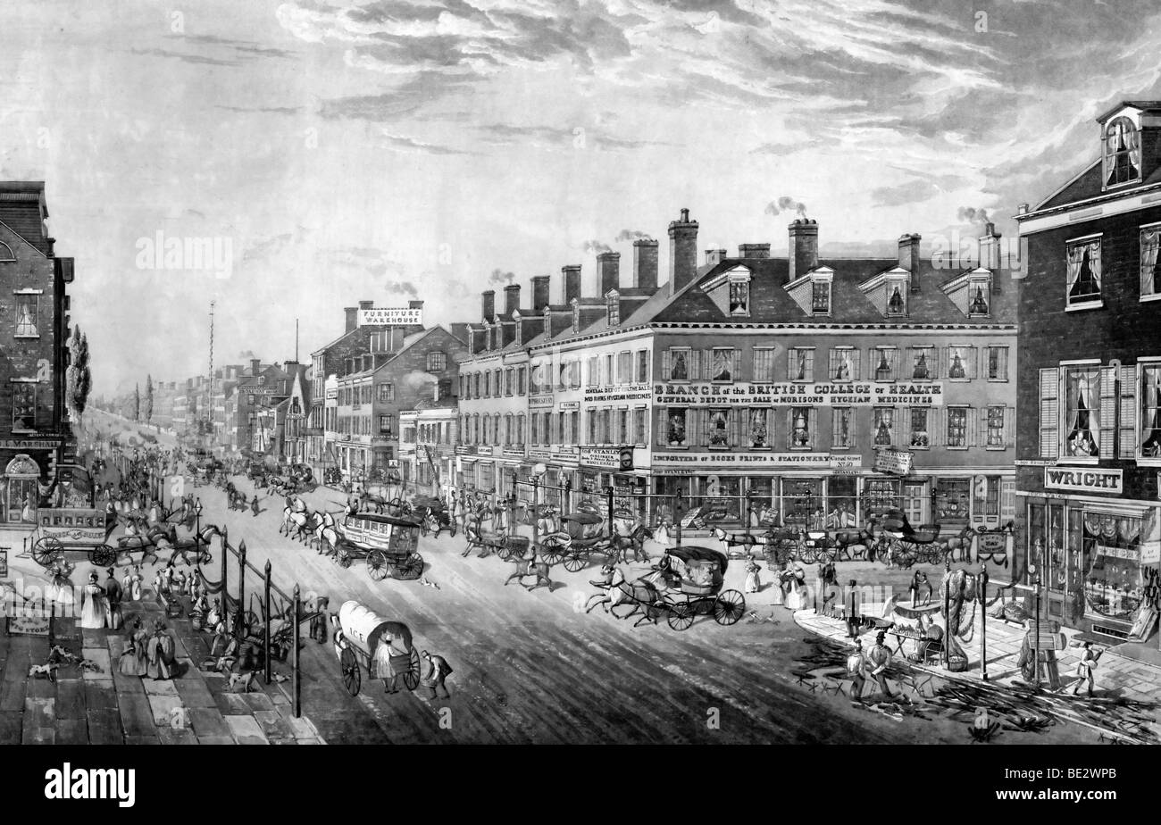 Broadway e Canal Street , New York City nel 1836 Foto Stock