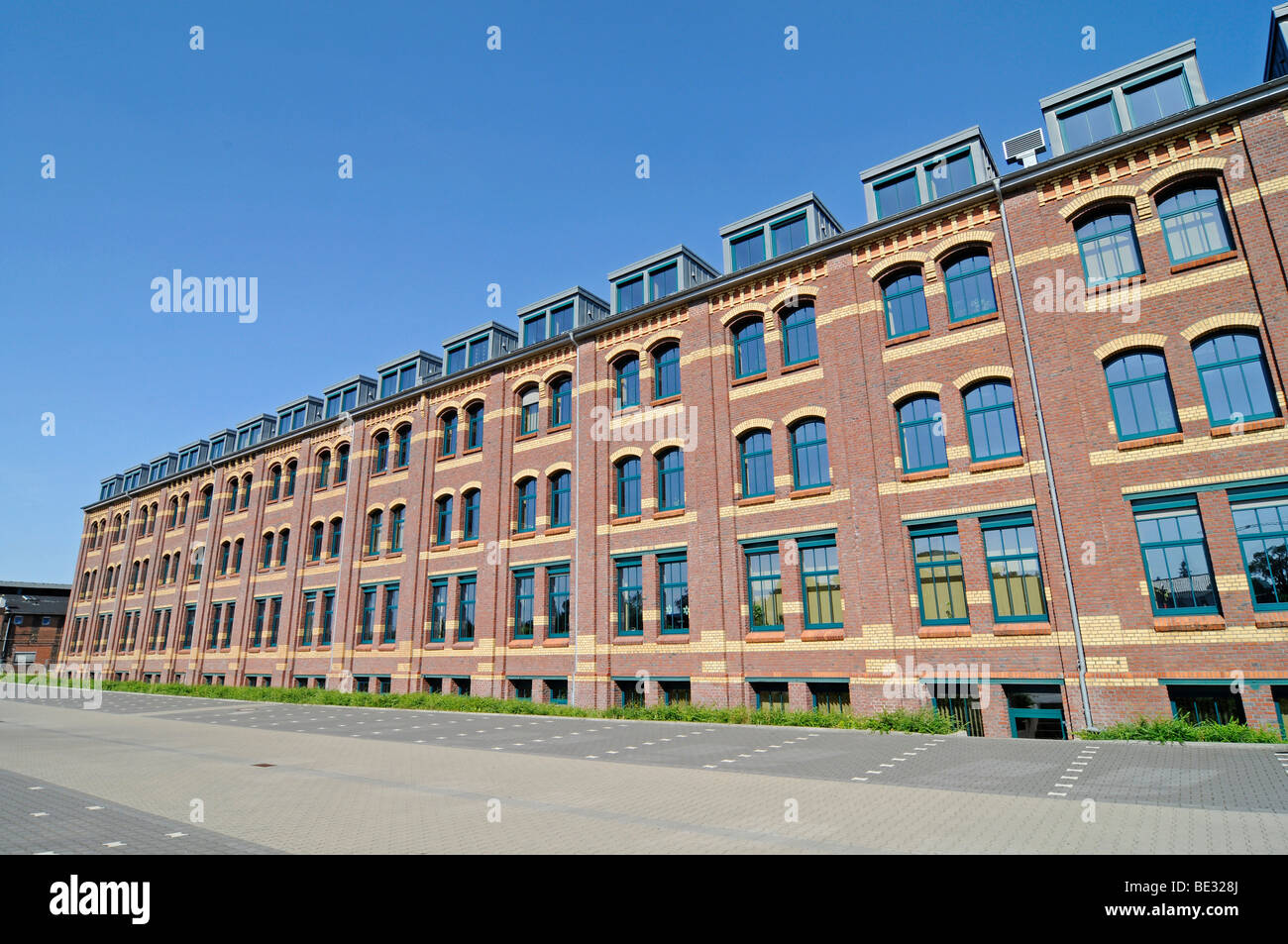 Ufficio delle entrate, edificio di mattoni, windows, Kempen, Niederrhein, Renania settentrionale-Vestfalia, Germania, Europa Foto Stock