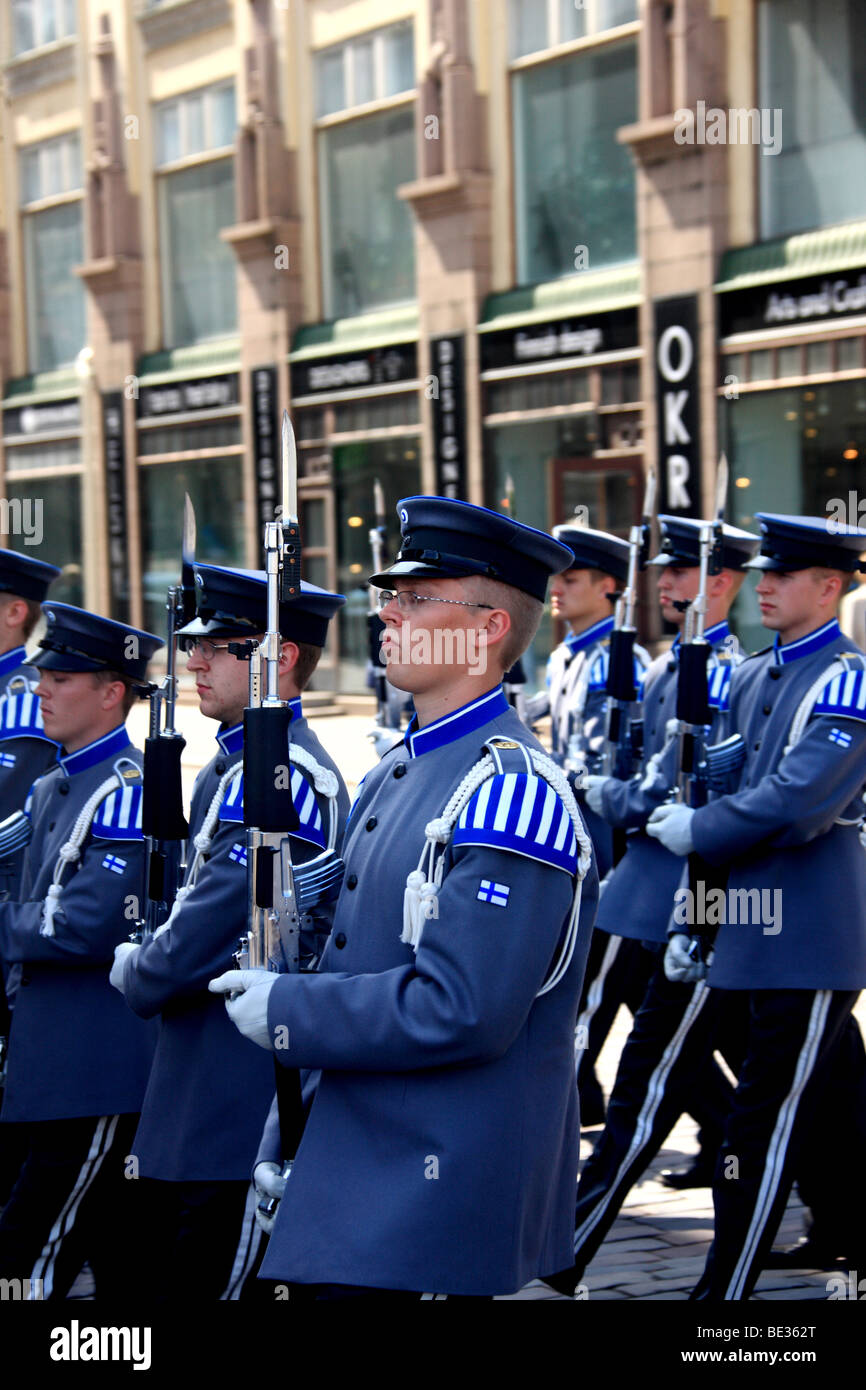 Parata militare, Helsinki, Finlandia, Europa Foto Stock
