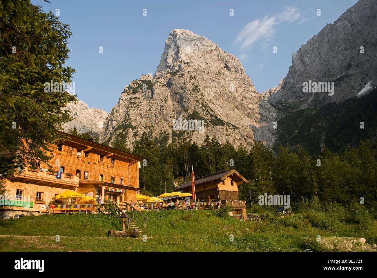 Anton-Karg-Hausm rifugio alpino, Monti Kaisergebirge, Kufstein, Austria, Europa Foto Stock