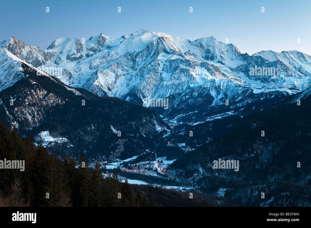 Chamonix-Mont-Blanc, sulle Alpi francesi, Haute Savoie, Chamonix, Francia Foto Stock