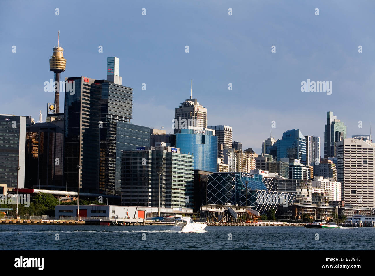 Highrise edifici e blocchi di appartamenti in Darling Harbour. Sydney, Nuovo Galles del Sud, Australia Foto Stock