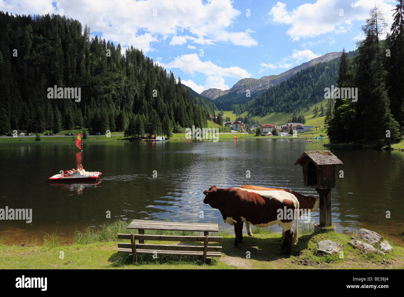 Lago Zauchensee, Altenmarkt im Pongau, Land Salzburg, Salisburgo, Austria, Europa Foto Stock