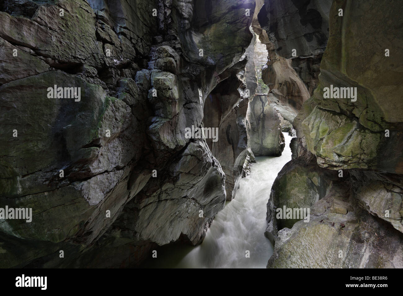 Lammeroefen, Lammerklamm gorge, Dunkle Klamm Dark Gorge, fiume Lammer, Scheffau, Tennengebirge montagne, Land Salzburg, Salzbu Foto Stock