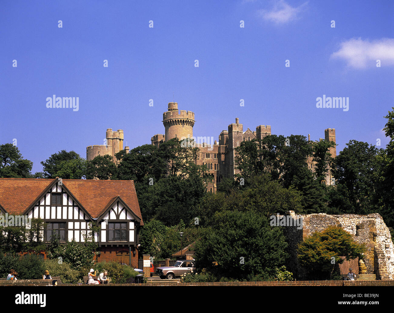 Città di Arundel e il castello di West Sussex England Regno Unito Foto Stock