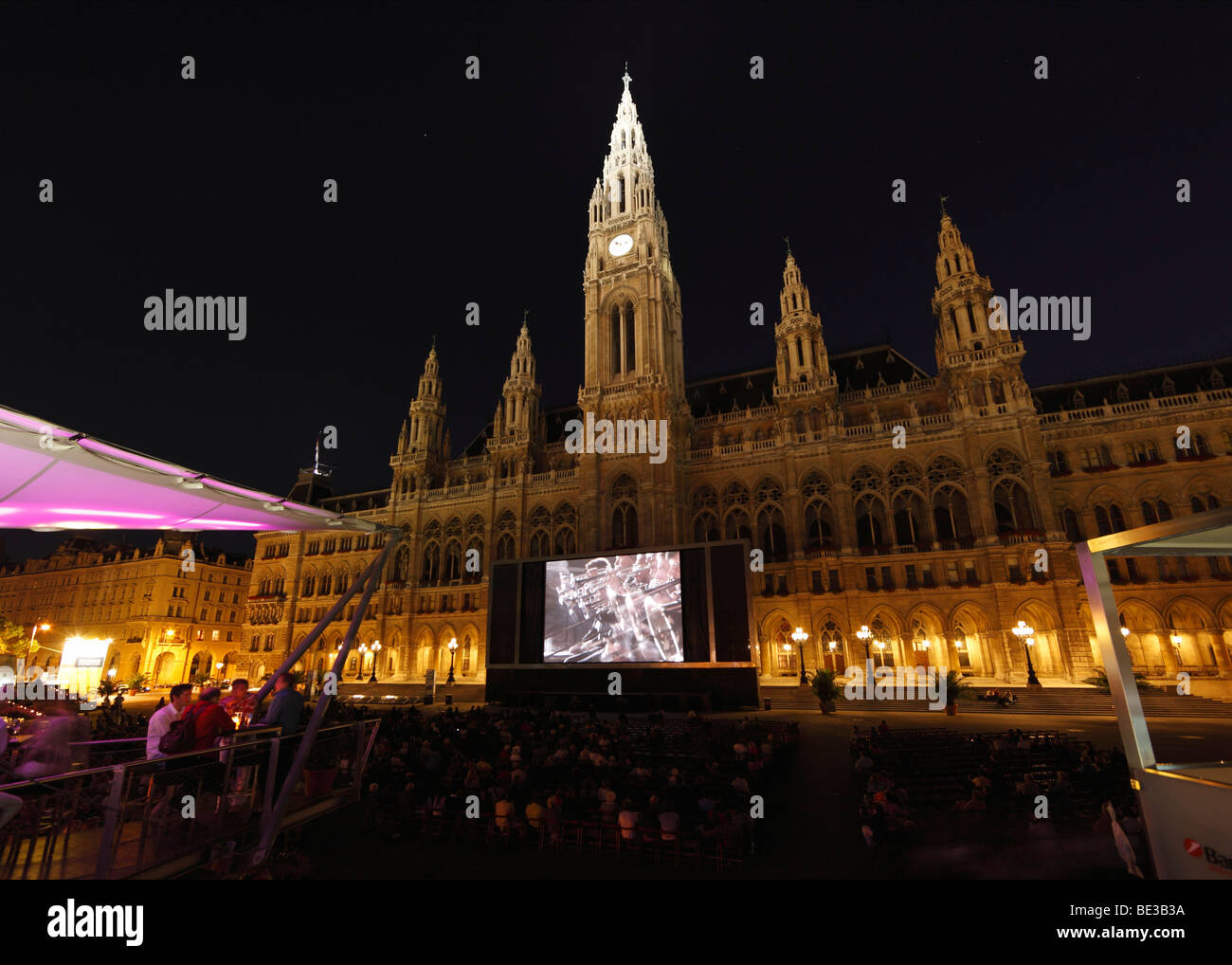 Film Festival sulla piazza del municipio, la Town Hall Square, Municipio di Vienna, Austria, Europa Foto Stock