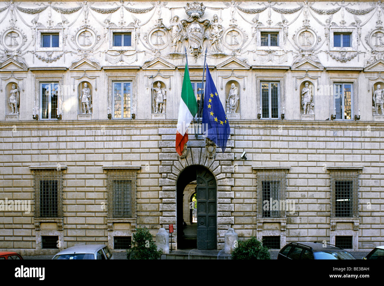 Facciata di Palazzo Spada, italiano membro del Consiglio, Roma, Lazio, l'Italia, Europa Foto Stock