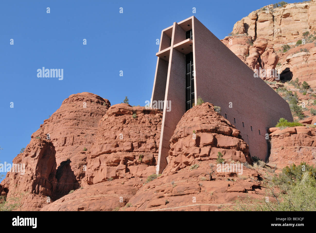 Cappella di Santa Croce, moderna chiesa rupestre dal '50s, Sedona, in Arizona, Stati Uniti d'America Foto Stock