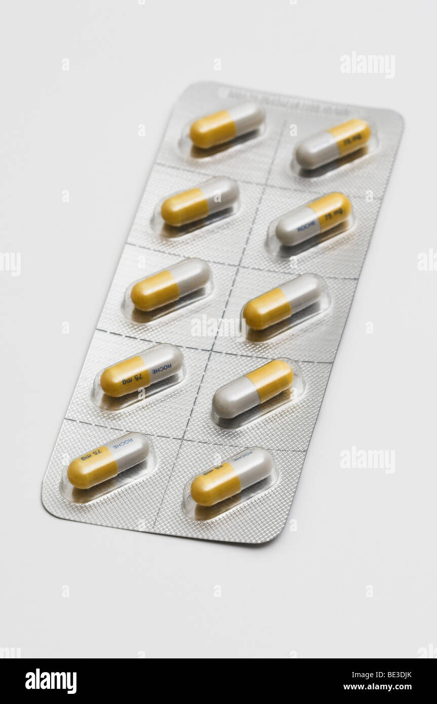 Pillole di Tamiflu Foto Stock