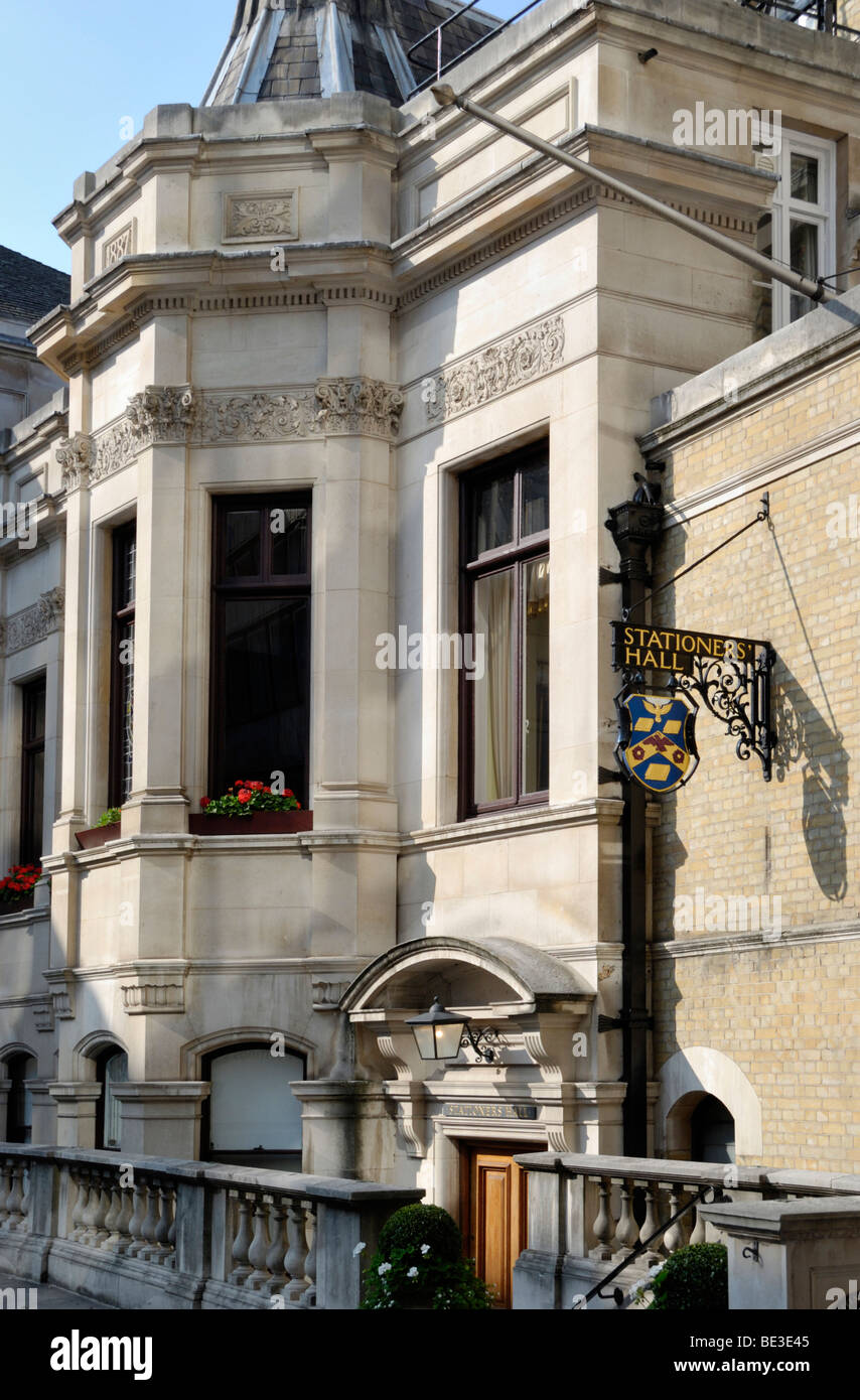 Stationers' Hall in Ave Maria Lane, Londra, Inghilterra, Regno Unito. Foto Stock