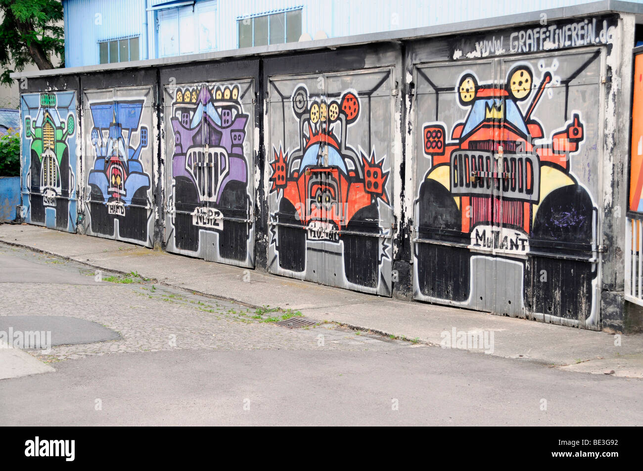Graffiti, Leipzig, in Sassonia, Germania, Europa Foto Stock