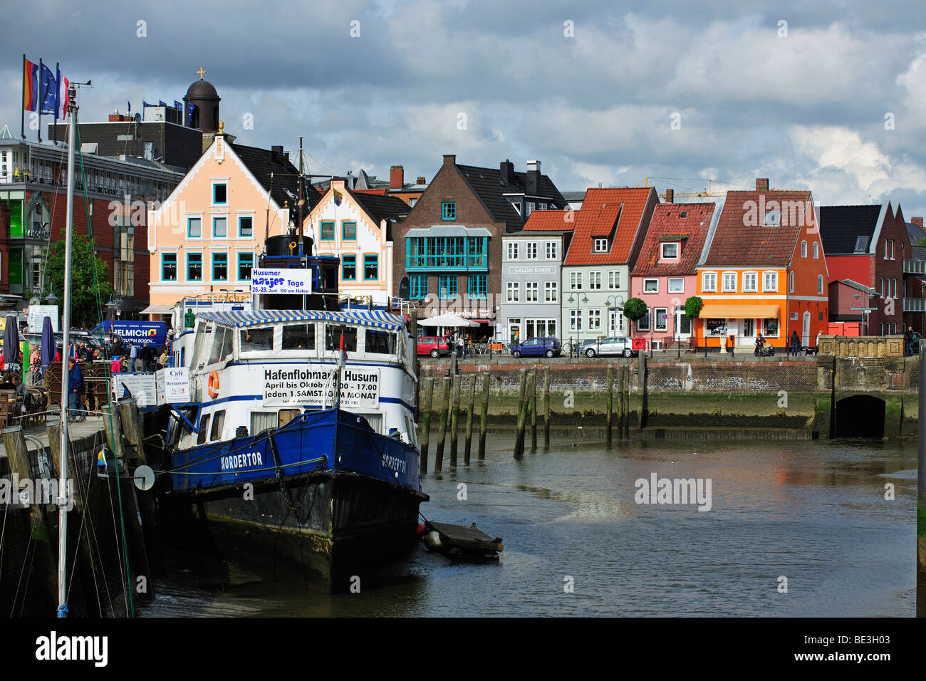 Porto di Husum, costa del Mare del Nord, Schleswig Holstein, Germania, Europa Foto Stock