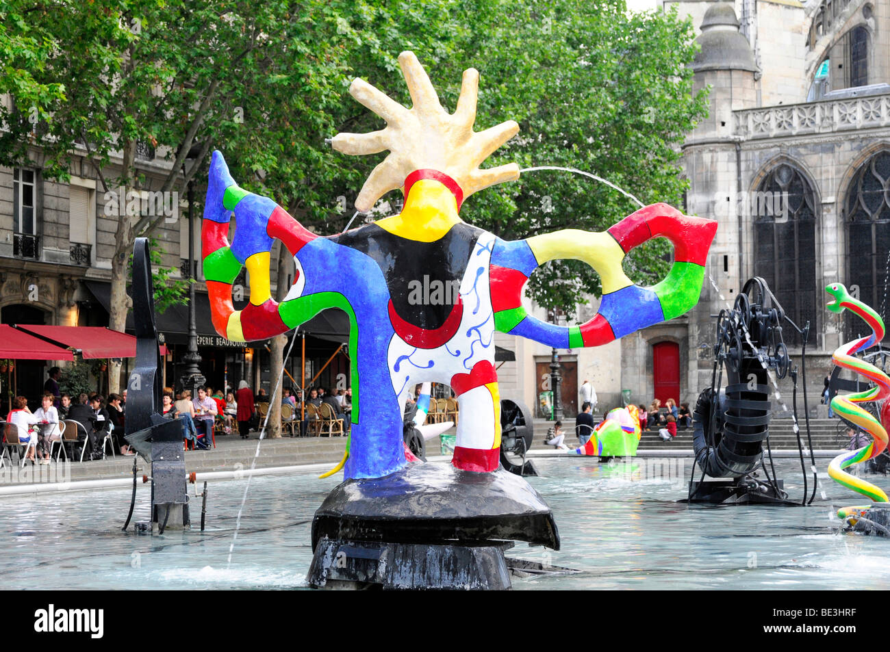 Dettaglio, Fontana Stravinsky, Centro Georges Pompidou, Parigi, Francia, Europa Foto Stock