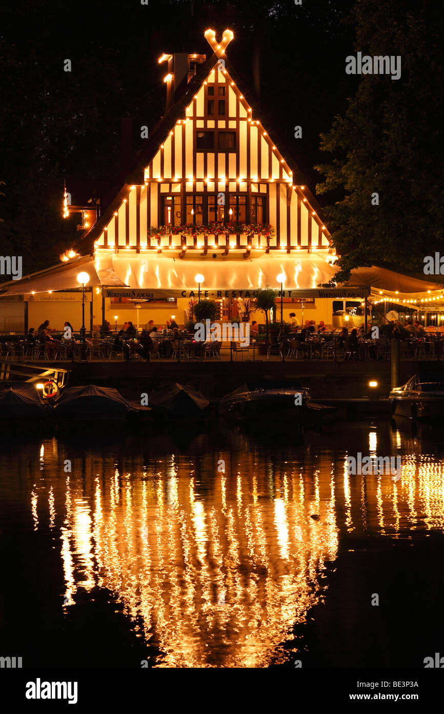 Taverna sul lago, Bregenz marina, il lago di Costanza, Vorarlberg, Austria, Europa Foto Stock