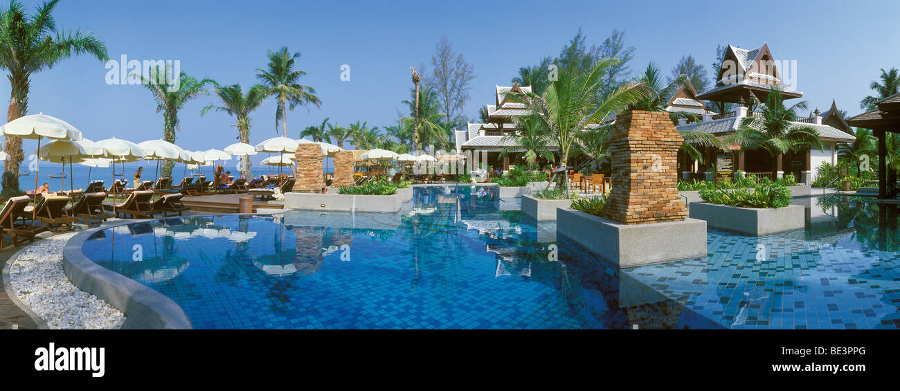 Piscina, Le Meridien Resort, Pak Weeb Beach, Khao Lak, sul Mare delle Andamane, Thailandia, Asia Foto Stock