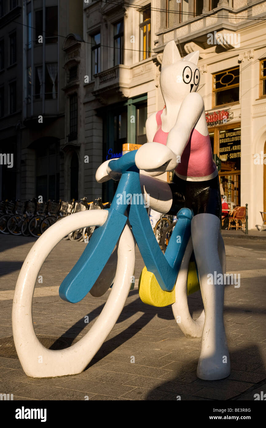 Arte di strada a Bruxelles, in Belgio Foto Stock