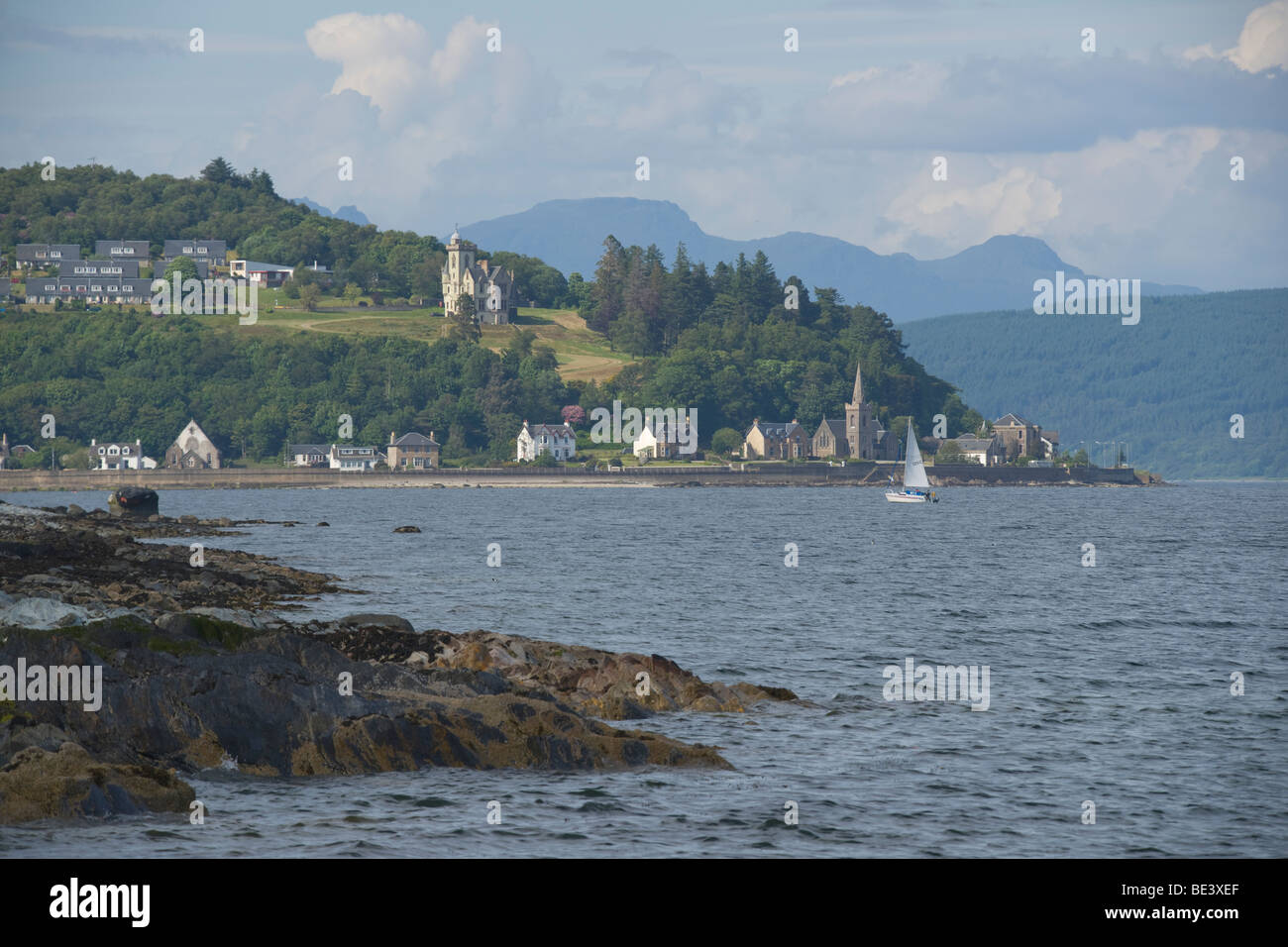 Ricerca di Clyde estuario da Dunoon per Kilcreggan, Argyl e Bute, Scozia. Giugno, 2009 Foto Stock