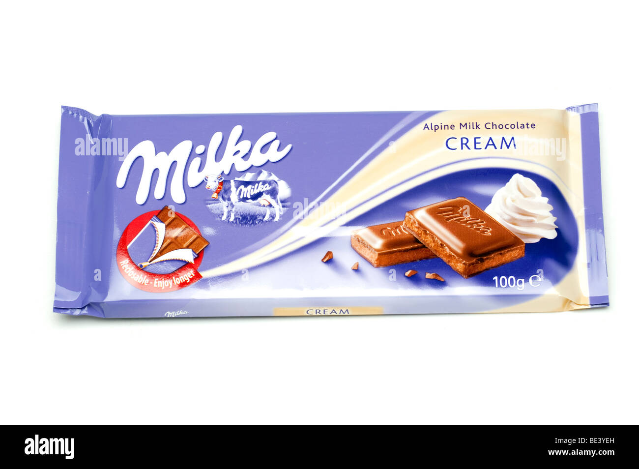 Bar di Milka " latte alpino cioccolato" Foto Stock