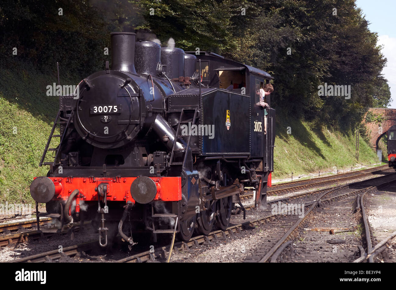 Treni a vapore sul Mid-Hants ferrovia in Hampshire, Inghilterra. presi in autunno di gala in settembre 2009 Foto Stock