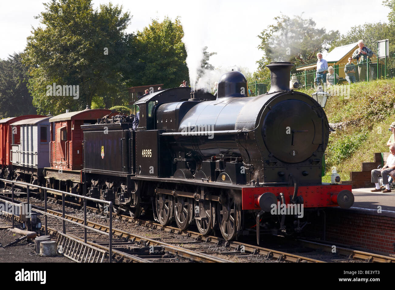 Treni a vapore sul Mid-Hants ferrovia in Hampshire, Inghilterra. presi in autunno di gala in settembre 2009 Foto Stock