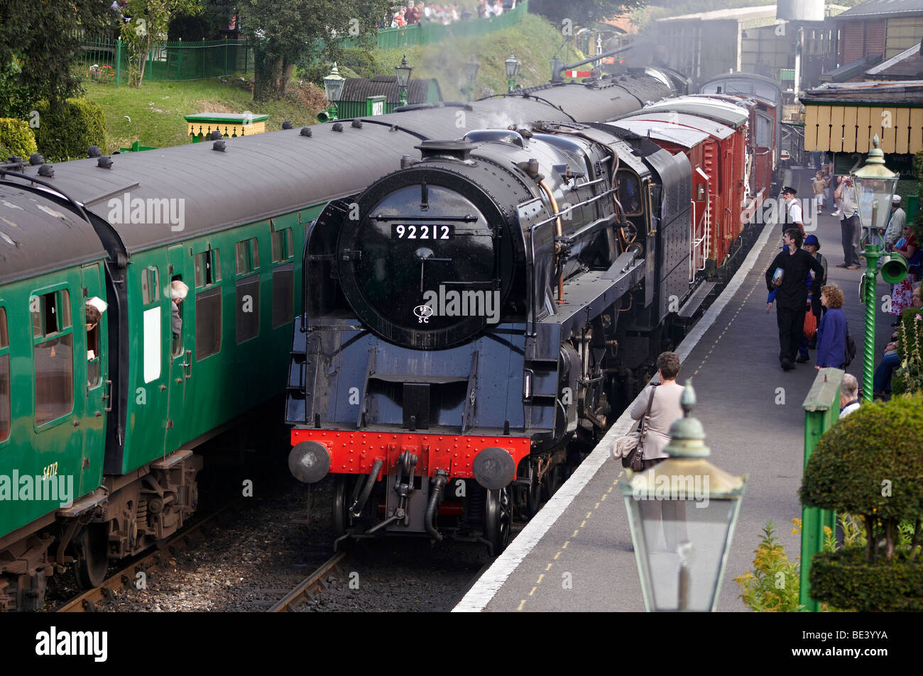 Treni a vapore sul Mid-Hants ferrovia in Hampshire, Inghilterra. presi in autunno di gala in settembre 2009 Foto Stock