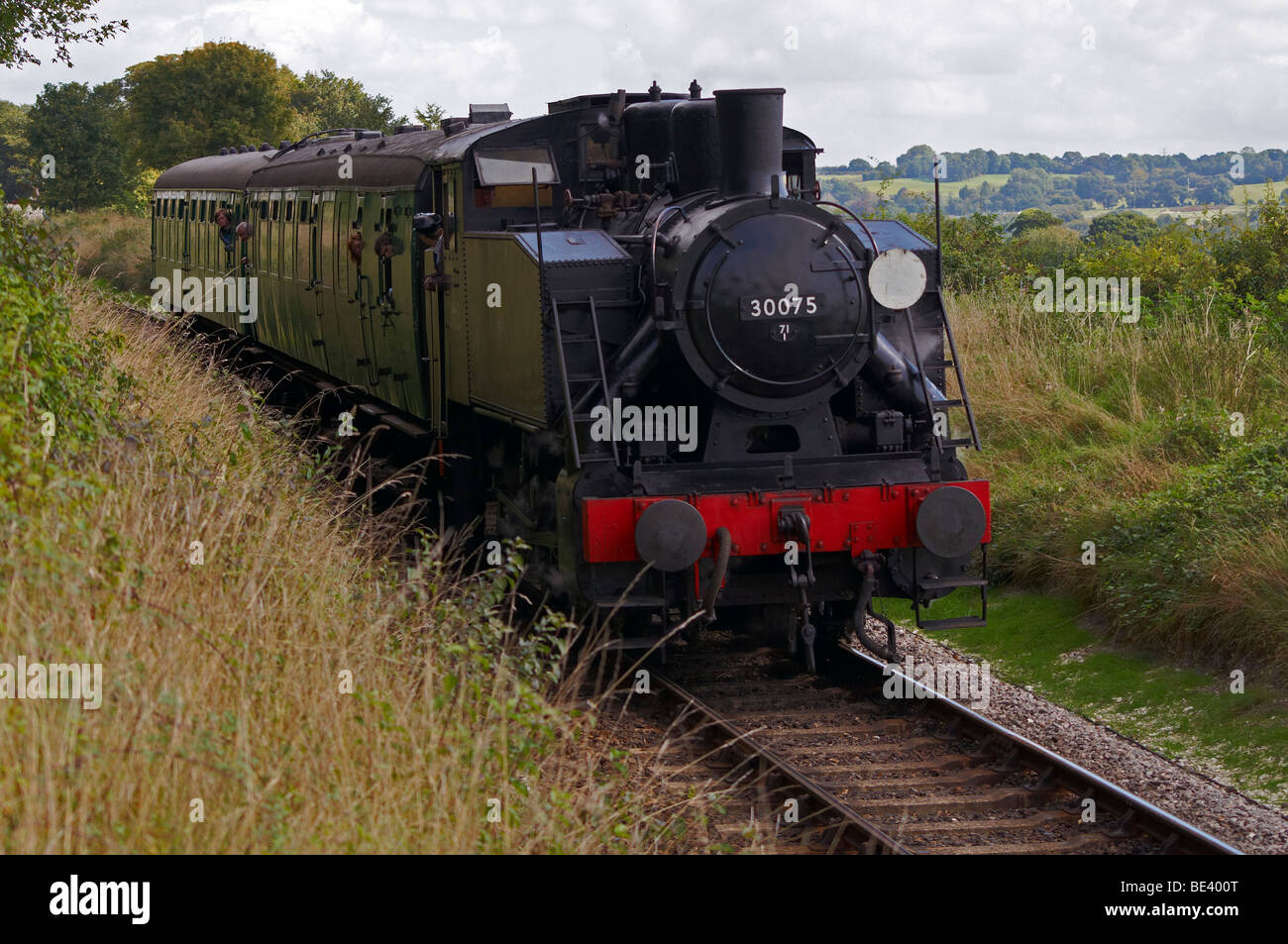 Treni a vapore sul Mid-Hants ferrovia in Hampshire, Inghilterra. presi in autunno di gala in settembre 2009 Foto Stock