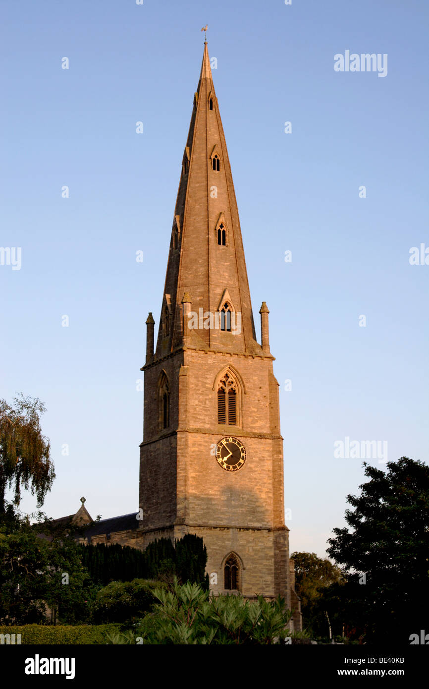Olney Chiesa al tramonto Buckinghamshire England Regno Unito Foto Stock