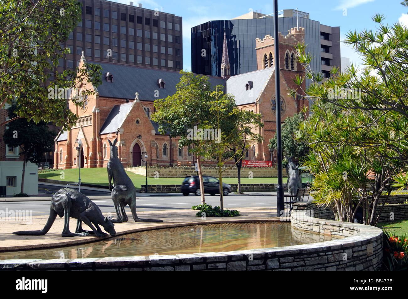 Cattedrale di st georges dalla Supreme Court Gardens Perth Western Australia Foto Stock
