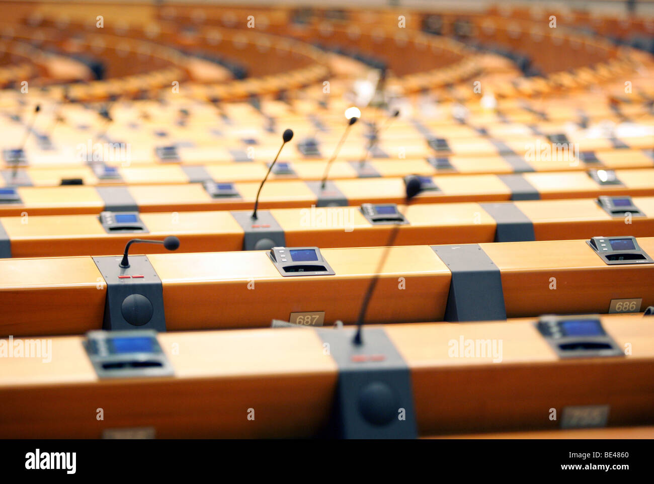 Plenarsaal des Europaparlaments. Foto Stock