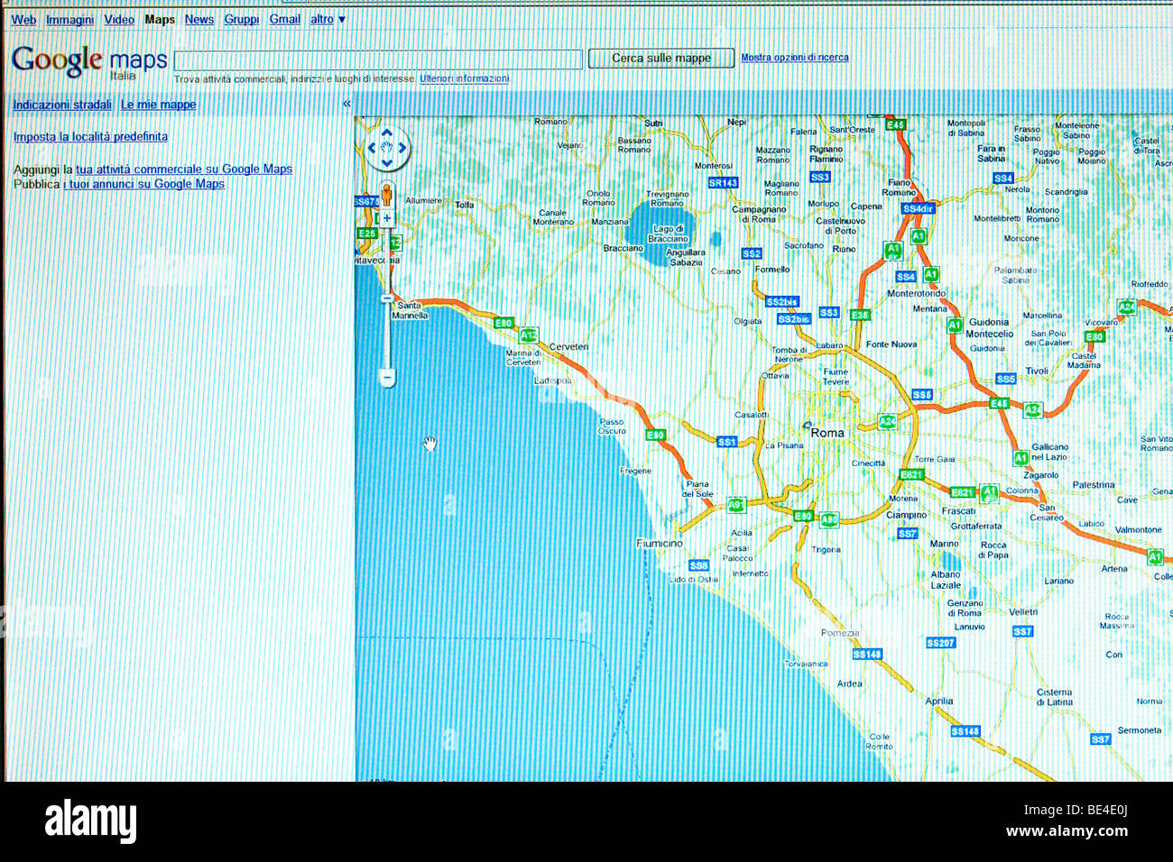 Pagina Web, google maps Foto Stock