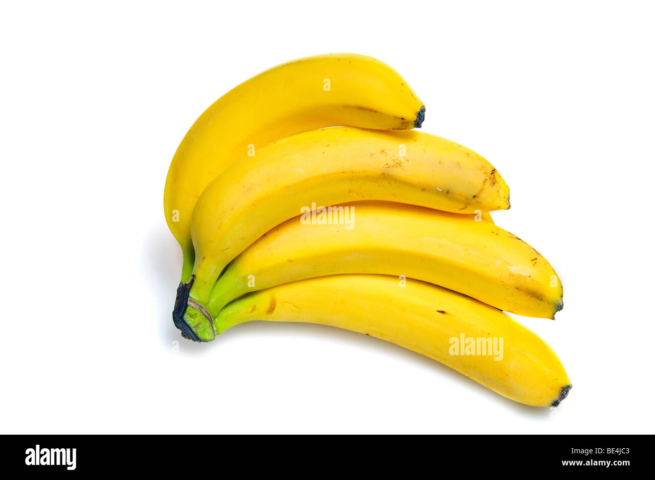Banana mazzetto cluster isolato su bianco Foto Stock