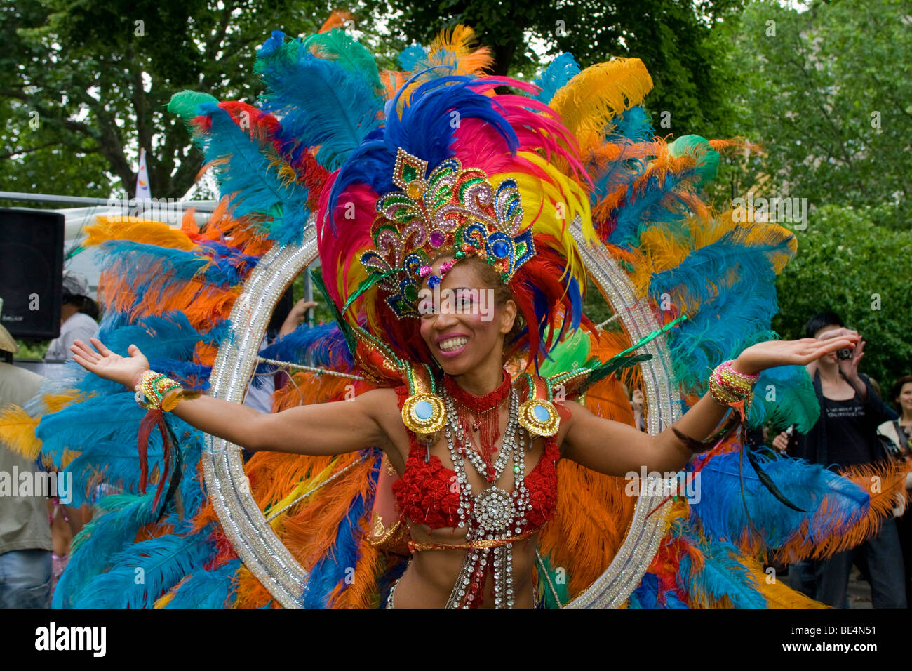 Sonia de Oliveira, Amasonia gruppo, il Carnevale delle culture 2009, Berlino, Germania, Europa Foto Stock