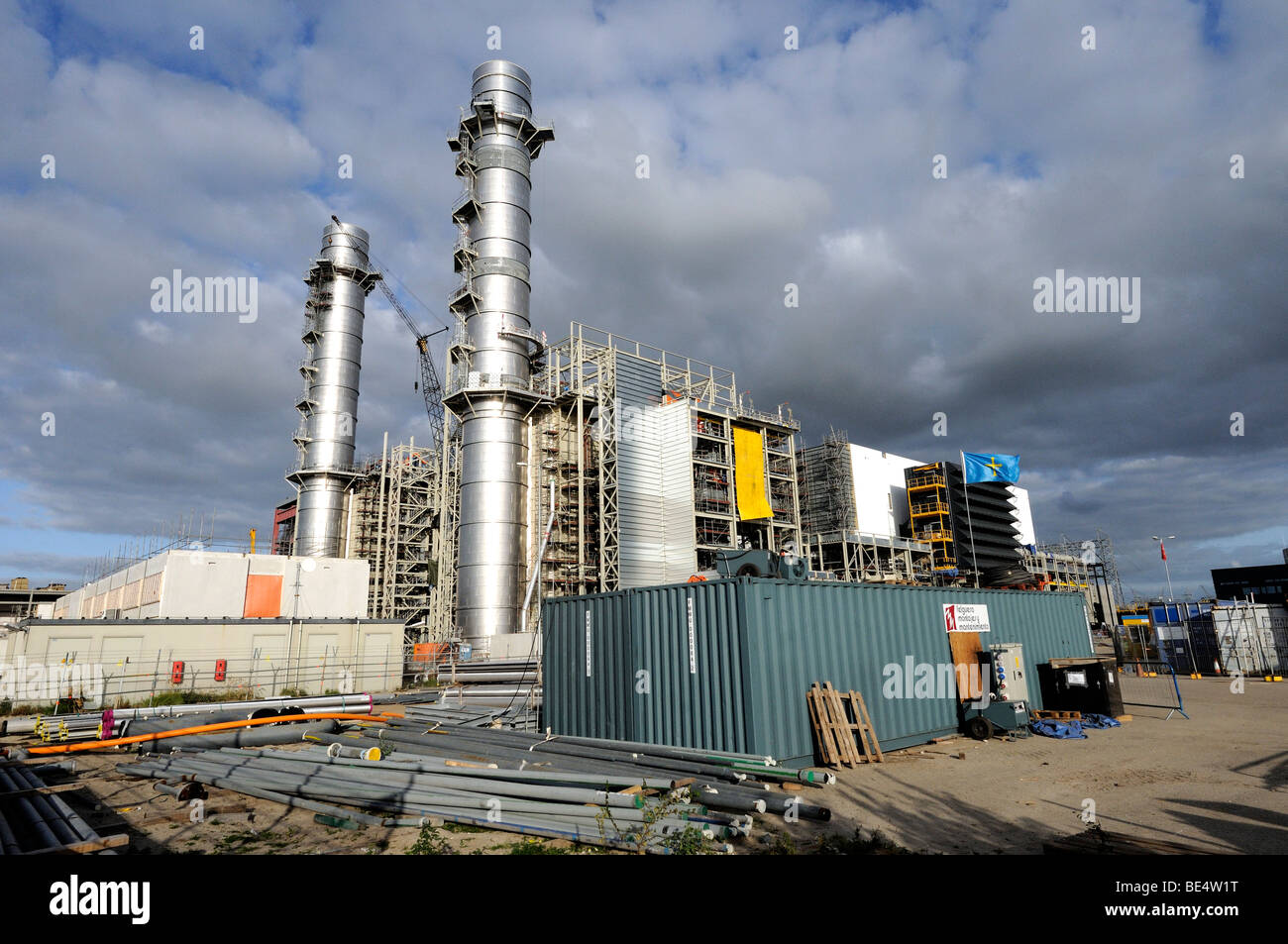 Potenza Gas Flevocentrale impianti in costruzione, Lelystad in Paesi Bassi. Foto Stock