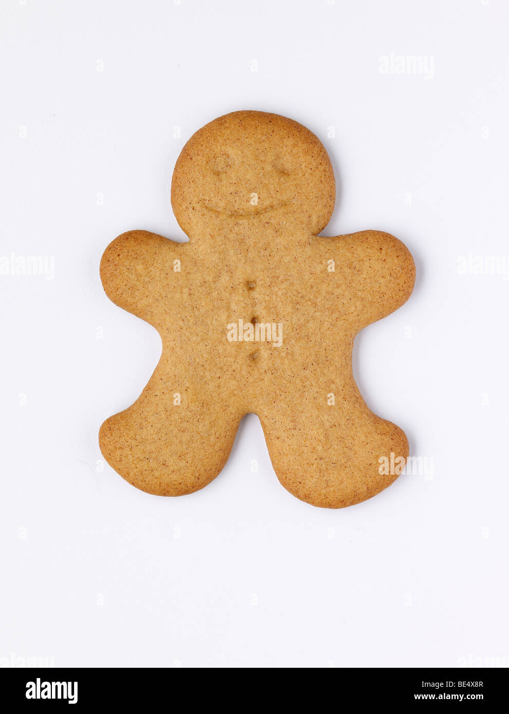 Gingerbread Man su sfondo bianco Foto Stock