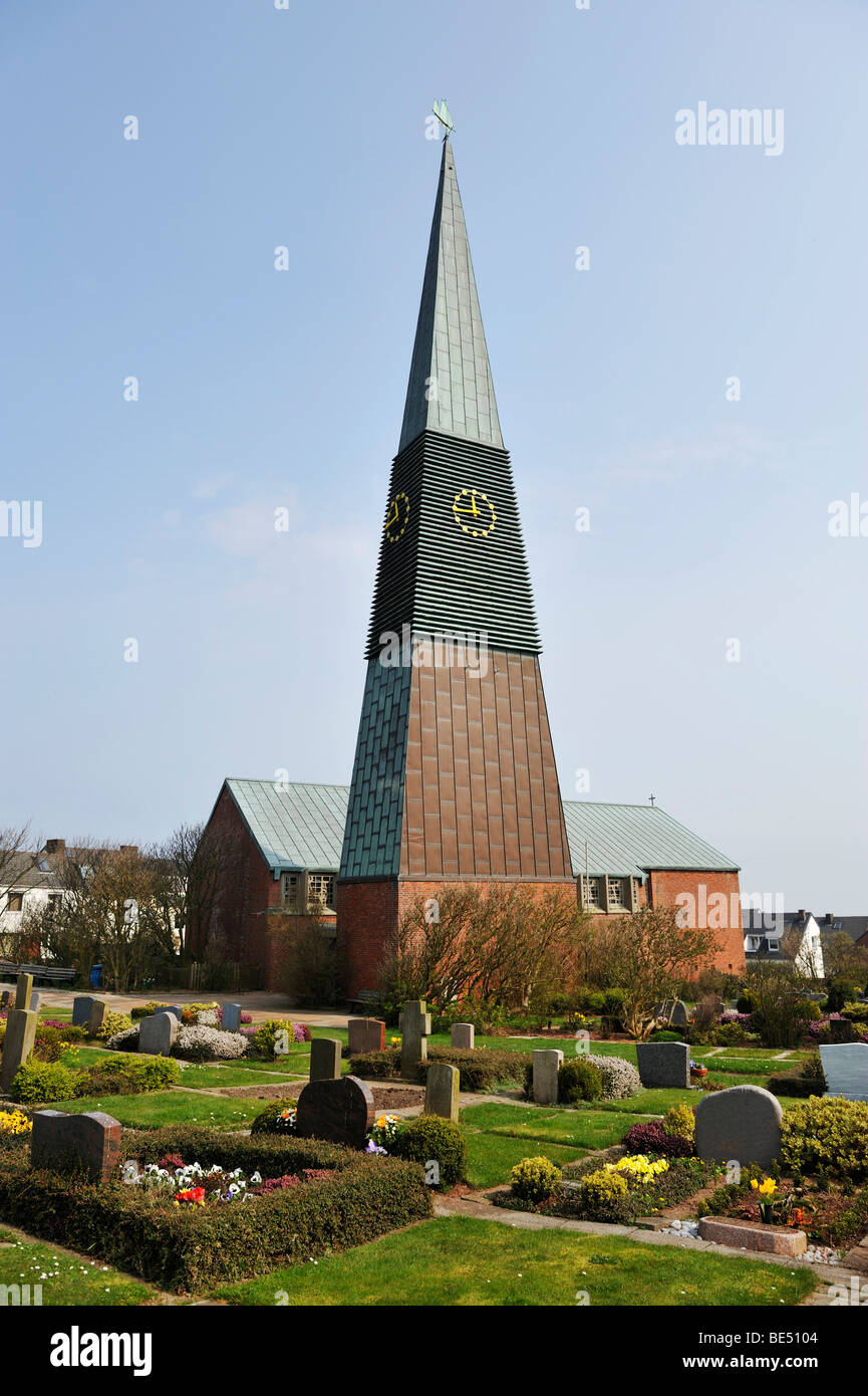 San Nicolai Chiesa di deep-mare Isola Helgoland, Schleswig-Holstein, Germania, Europa Foto Stock