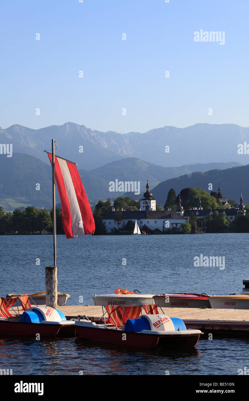 Castello Seeschloss Ort a Gmunden, lago Traunsee, Salzkammergut, Austria superiore, Austria, Europa Foto Stock