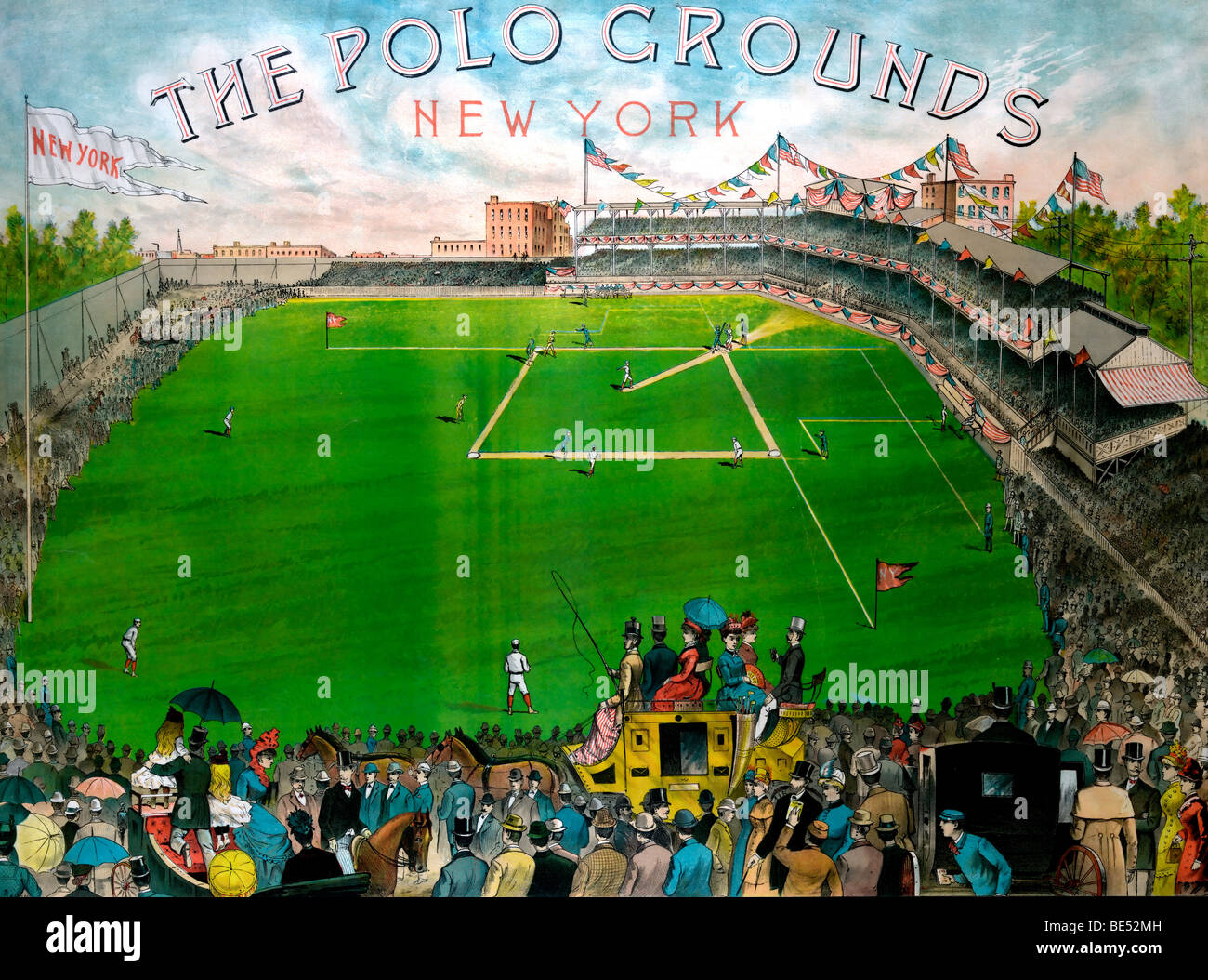 Il Polo Grounds, Home Giochi per il New York Ball Club per il Baseball League Championship 1887 senza pianificare Foto Stock