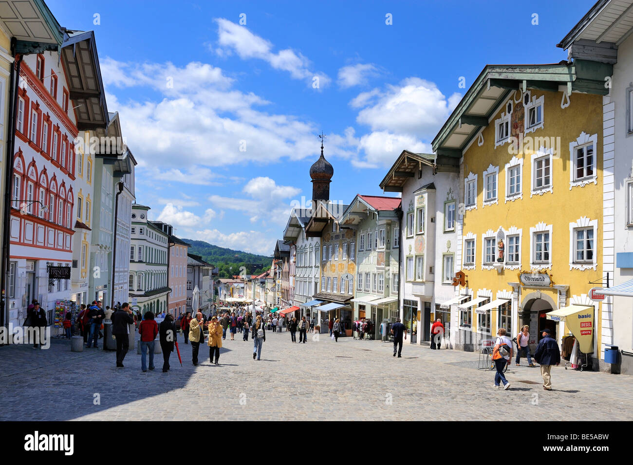 Il market Street nel quartiere storico di Bad Toelz, quartiere di Bad