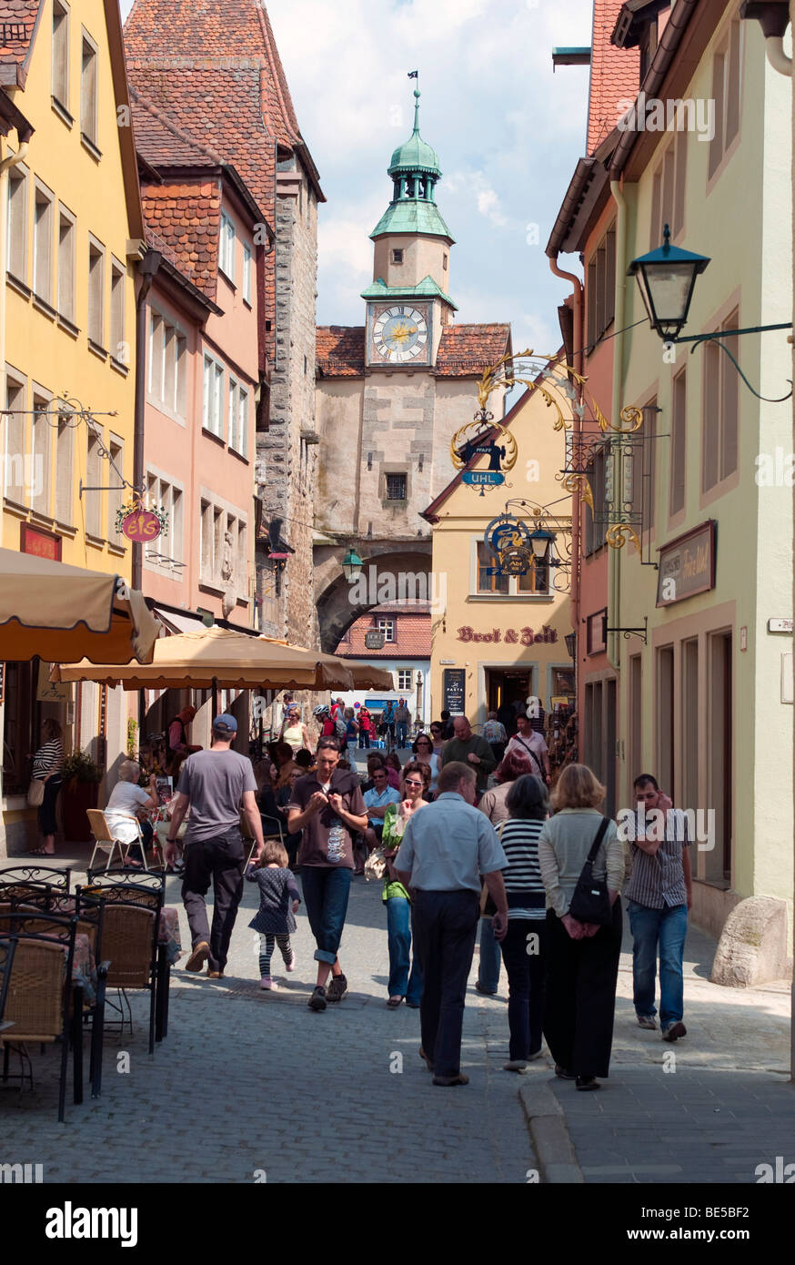 Markus Tower, Rothenburg ob der Tauber, Baviera, Germania, Europa Foto Stock